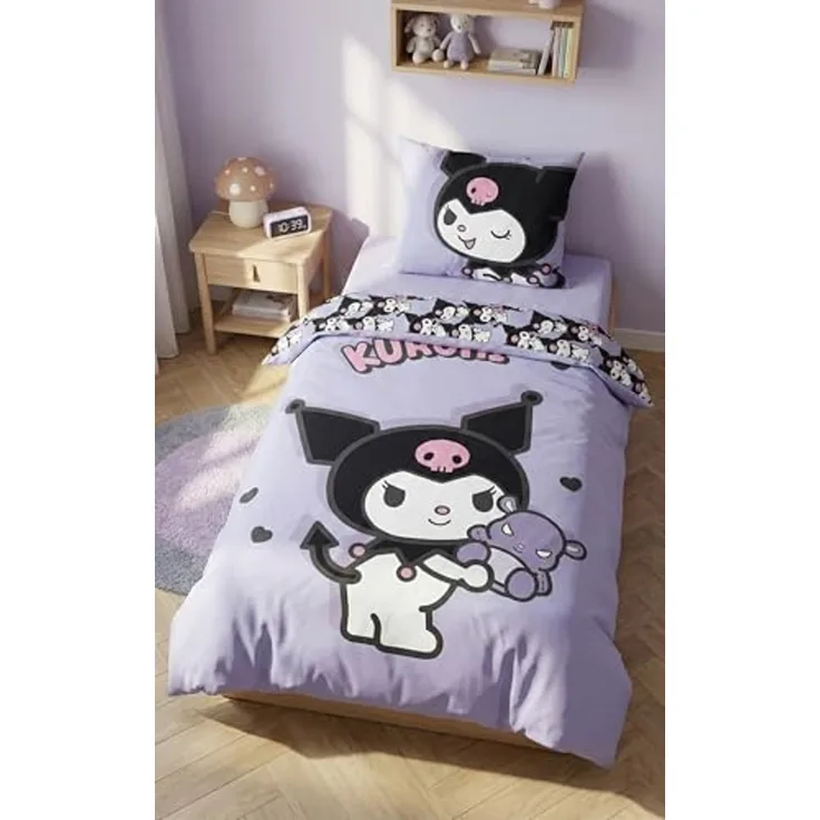 Hello Kitty Bettwäsche Set aus Mikrofaser Bettdeckenbezug 140 × 200 cm mit 70 × 90 cm Kissenbezug