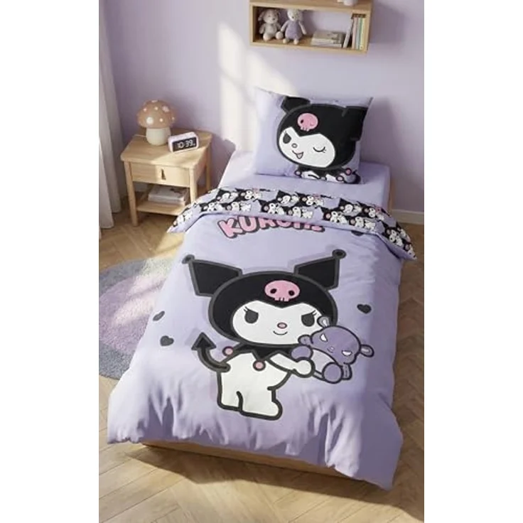 Hello Kitty Bettwäsche Set aus Mikrofaser Bettdeckenbezug 140 × 200 cm mit 70 × 90 cm Kissenbezug – Bild 1