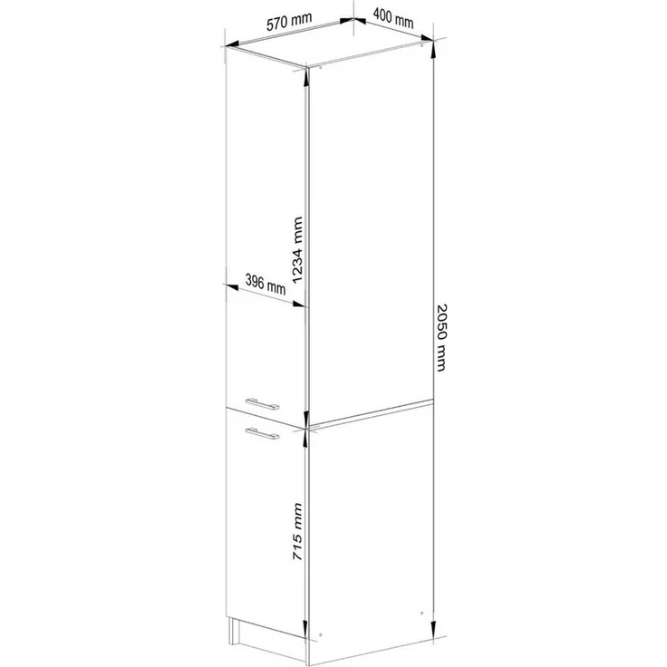 Raumhirsch Furniture Mehrzweckschrank Praktischer Hochschrank Küche - Für mehr Stauraum - Apothekerschrank Kratzfester Laminat, Soft-Close, 2 Türen, 6 Einlegeböden – Bild 4