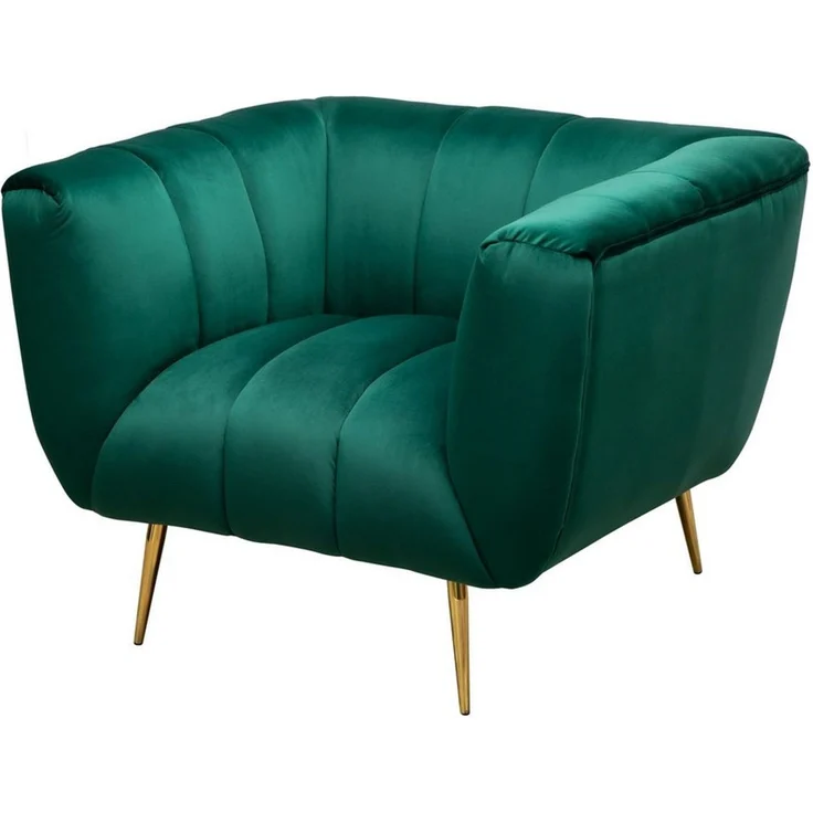 riess-ambiente Sessel NOBLESSE 105cm smaragdgrün / gold (Einzelartikel, 1-St), Wohnzimmer · Samt · Metall · mit Armlehne · Retro – Bild 5