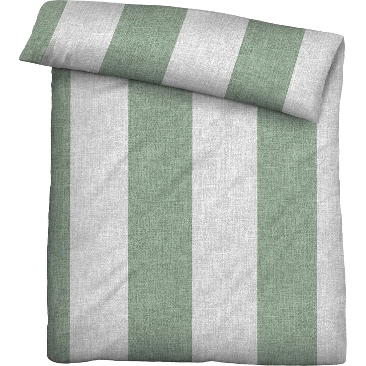 biberna Feinbiber Bettwäsche 0006732 LÄNGSBALKEN, fichte, 1x 135x200 cm + 1x 80x80 cm – Bild 2