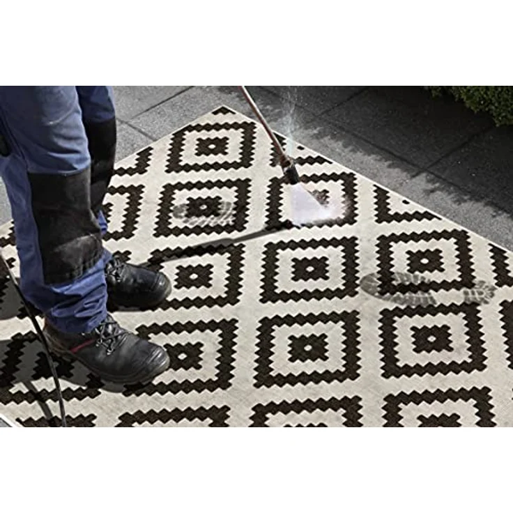 In- & Outdoor Teppich Malta Schwarz Creme - 80x350x0,5cm – Bild 6
