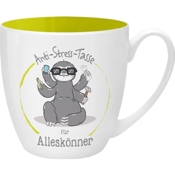 GRUSS & CO Anti-Stress-Tasse Motiv "Alleskönner" | Tasse mit Spruch, 45 cl, New Bone China | Geschenk lustig | 45513