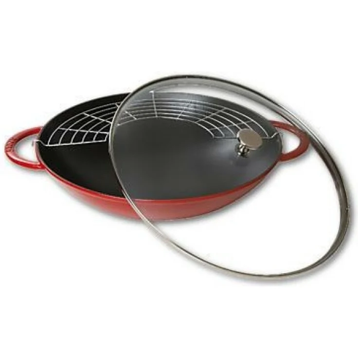 STAUB Wok nClassic Gusseisen 5,7 l Ø37cm kirschrot – Bild 6