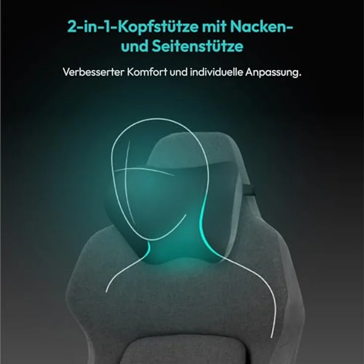 ThunderX3 CORE Smart Ergonomischer Gaming Stuhl mit hochwertigem Stoff, integrierter Synchronmechanik, gepolsterten 3D-Armlehnen, atmungsaktiven Materialien und Belastbarkeit bis 125 kg - Loft Dunkelgrau – Bild 4