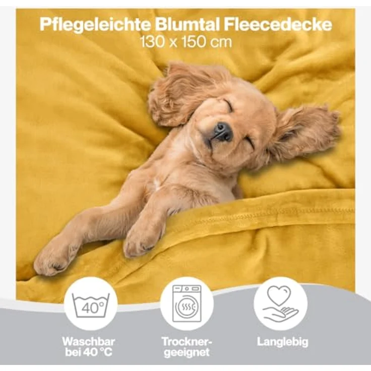 Wohndecke Kuschelige Fleecedecke, Oeko-Tex zertifizierte Decke, Blumtal – Bild 4