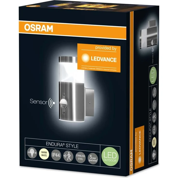 Osram LED Wand- und Deckenleuchte, Leuchte fuer Aussenanwendungen, warmweiss, Integrierter Tageslicht- und Bewegungssensor, Endura Stlye Mini Wall Sens – Bild 7