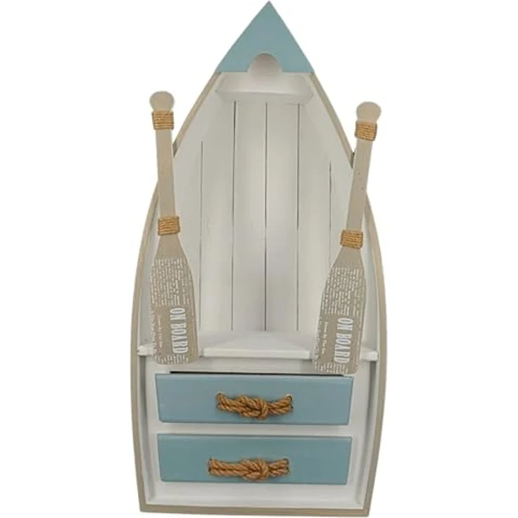 abc HOME Handtuchregal Ruderboot, Dekorativ, 2 Schubladen, Ablagefläche für Handtücher, Keine Montage – Bild 2