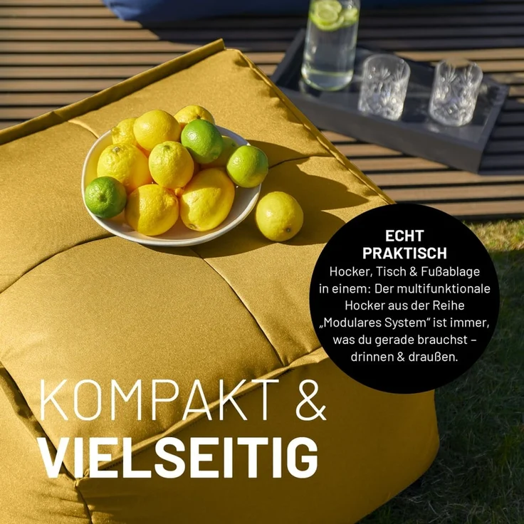 Lumaland Loungeset Modulares System erweiterbar In- & outdoor, (5-tlg), Lounge wasserfest abnehmbarer Bezug individuell kombinierbar waschbar – Bild 7