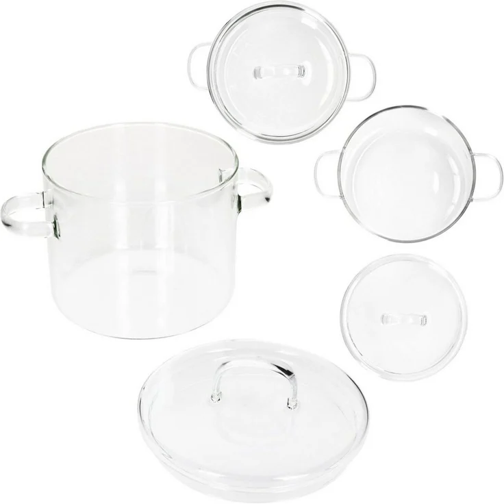 MamboCat Schmortopf MamboCat OLLA Glas-Topf klein Deckel 1,16 L hitzebeständig Kochtopf – Bild 4