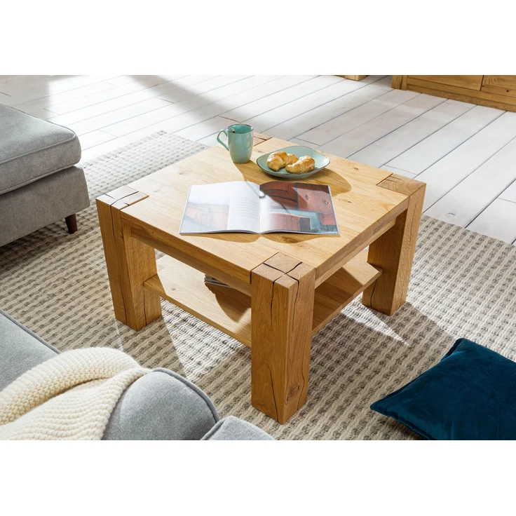 Couchtisch Wildeiche 70x70x45 natur geölt KENT #114 – Bild 2
