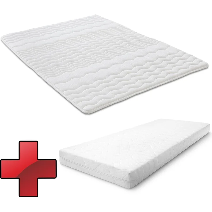 Kaltschaummatratze CloudComfort Premium 90 x 200 cm, Höhe 15 cm, Härtegrad H2/H3 + CloudComfort Viskoelastik Komfort-Schlaf-Kissen 40 x 80 cm