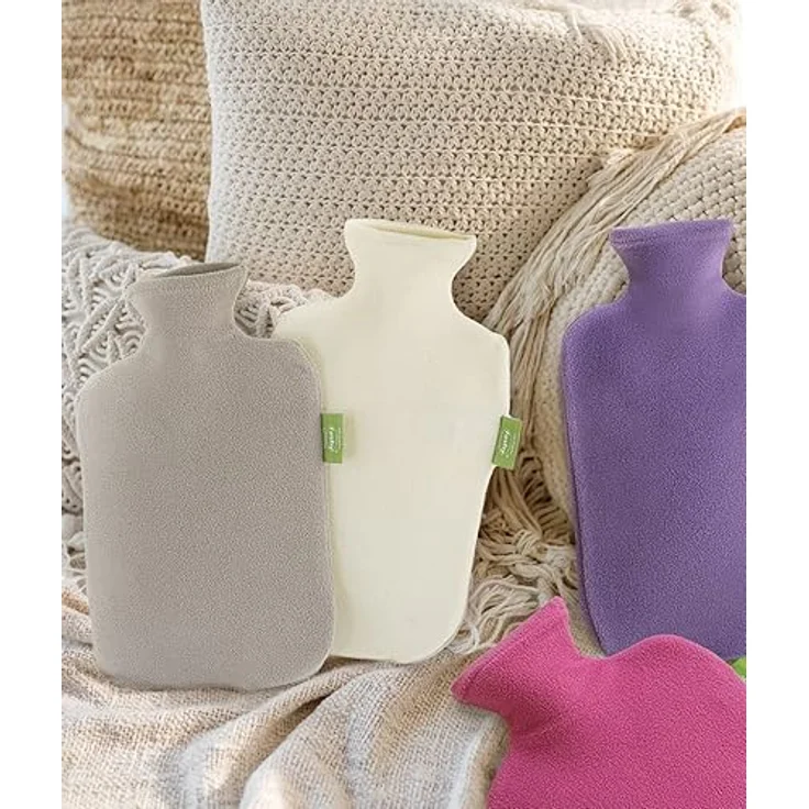 Wärmflasche mit Flauschbezug Vliesbezug Fleecebezug 2L Magenta Fashy 67405-45 – Bild 2