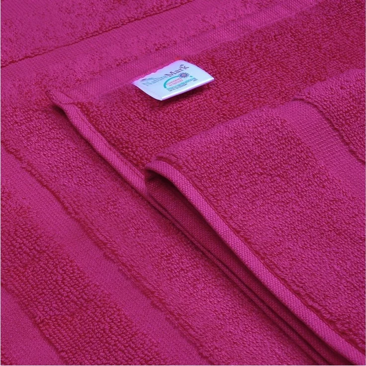NatureMark 2er Pack Badvorleger Badematte | Premium Qualität | 100% Baumwolle | 50x80 cm | Duschvorleger Duschmatte Doppelpack | Farbe: Pink – Bild 2