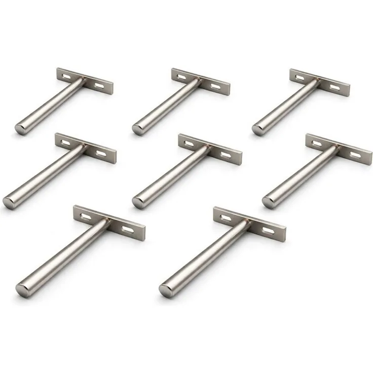 HOOZ Wandregalhalter Tablarträger 10 cm verdeckt stabil für Wand- & Bücherregal 8er Set, Fachbodenträger 8-tlg, Unsichtbare Schwerlast-Befestigung für Holz- und Schweberegale