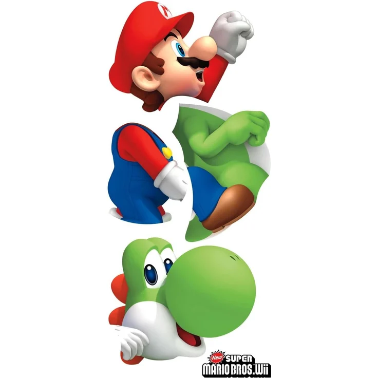 Nintendo Super Mario Bros mit Yoshi und Mario Wandaufkleber – Bild 4