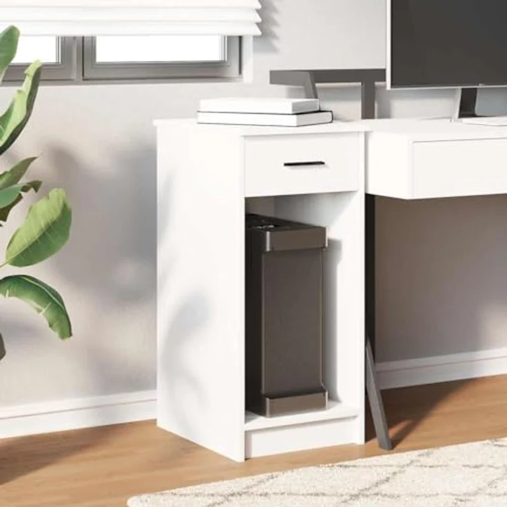 vidaXL Computerschrank, mit Schublade, Holz Weiß, 35 x 45 x 77 cm – Bild 3
