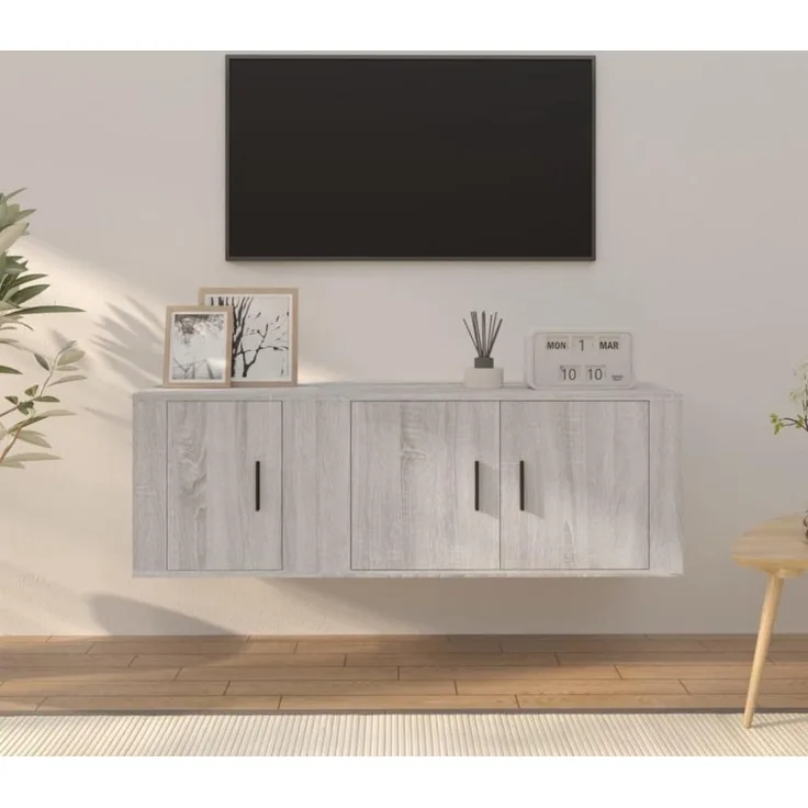 vidaXL 2-tlg. TV-Schrank-Set Grau Sonoma Holzwerkstoff 3188412