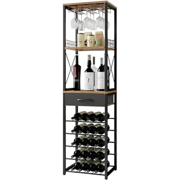 Weinregal Porto Eiche rustikal 40 x 147.5 cm mit Schublade Vicco – Bild 7