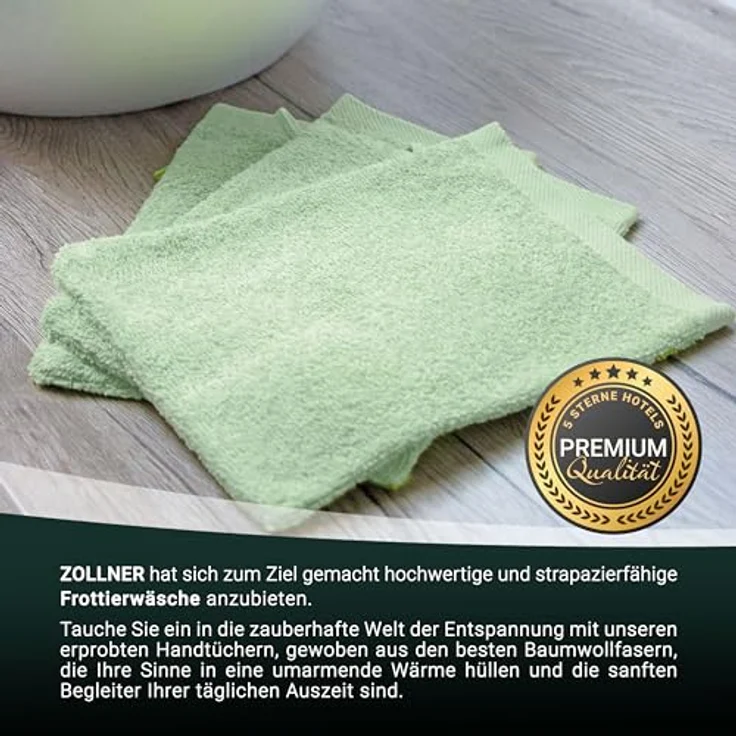 ZOLLNER Waschlappen, (10-St), dauerhaft strahlende Farben, weich, 16 x 21 cm, 100% Baumwolle, vom Hotelwäschespezialisten – Bild 6
