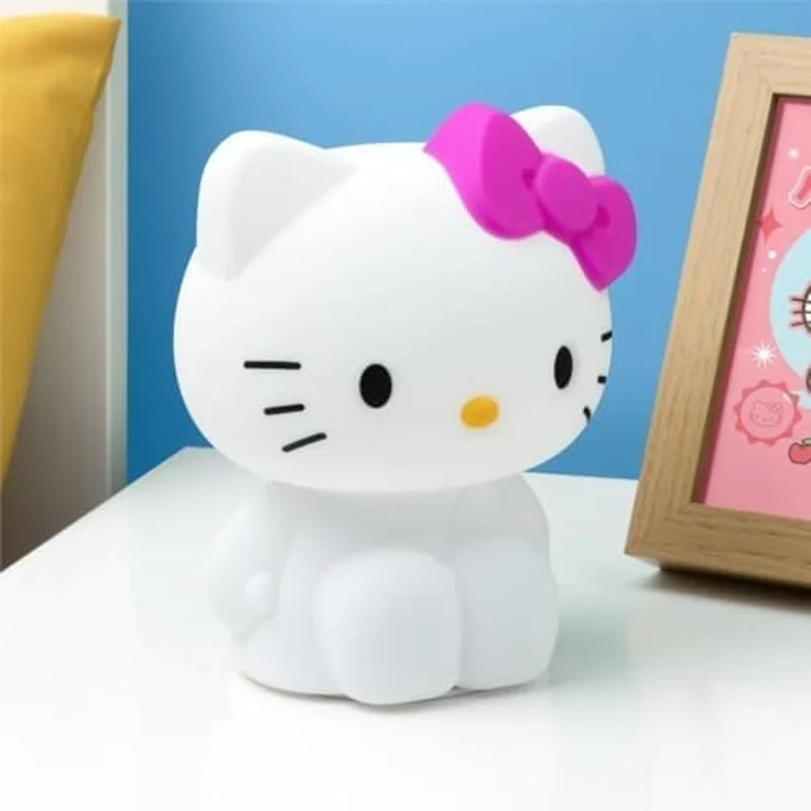 Hello Kitty Squishy Lampe – Offiziell lizenziertes Sanrio freistehendes Schreibtischlicht, Spielzimmer-Dekor und Merchandise für Jungen und Mädchen, Nachtlicht Geschenk Zubehör für – Bild 4