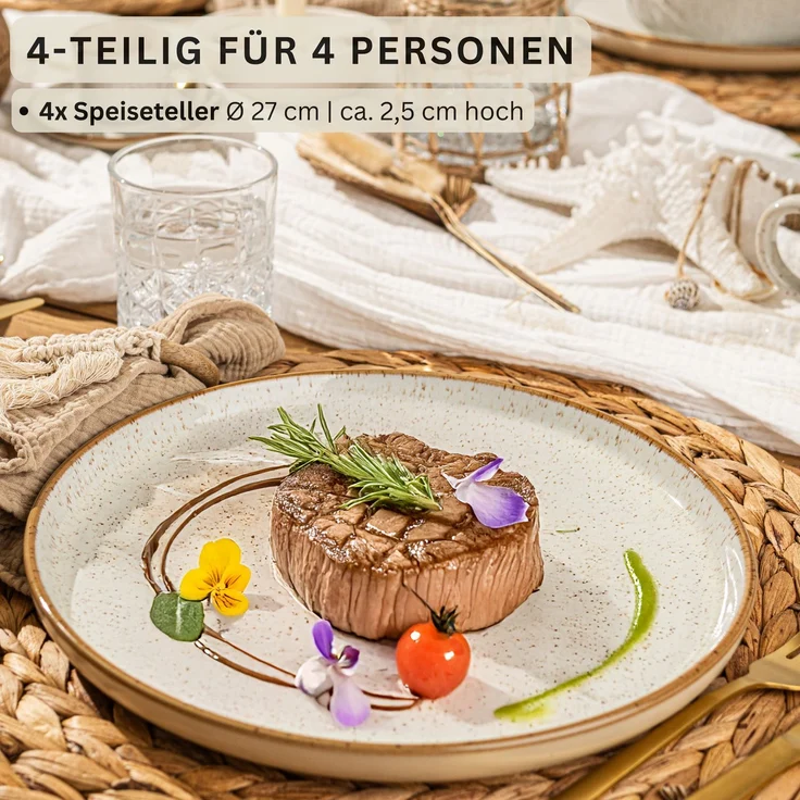 SÄNGER Speiseteller Set Rio Creme 4 teilig – Bild 2