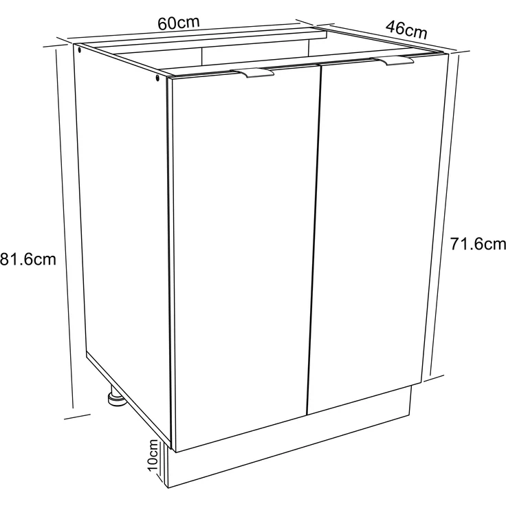 VCM Küchenmöbel Unterschrank Fasola 919299 Weiß H. 82 x B. 60 x T. 46 cm – Bild 5