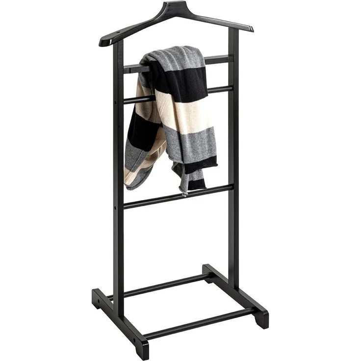 Haku Herrendiener aus Bambus, schwarz lackiert, Scandinavian Design, Anzugständer/Kleiderbutler, 48x36x97 cm – Bild 3