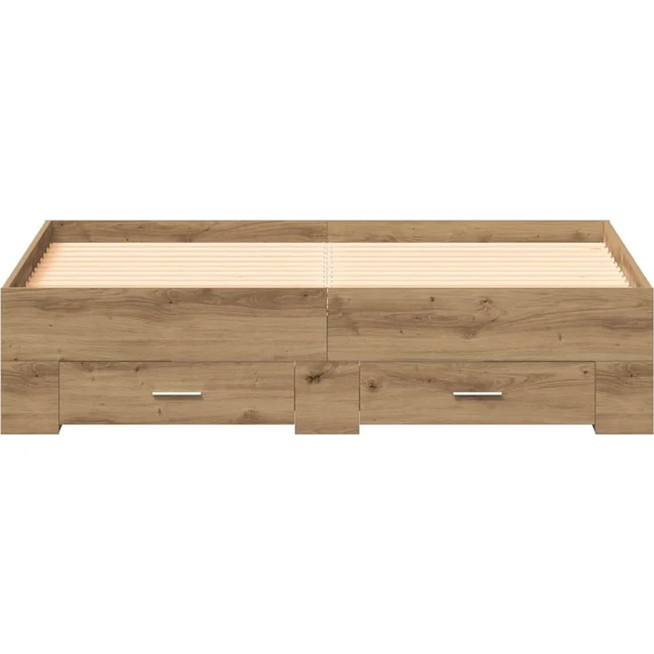 vidaXL Bettrahmen Artisan-Eiche 135 x 190 cm Holzwerkstoff 3333976 – Bild 5