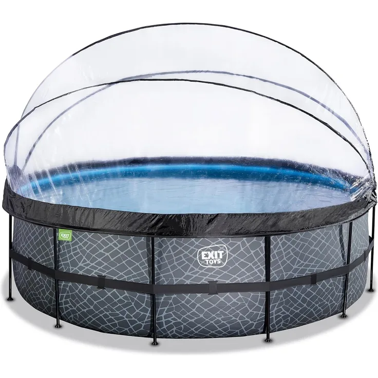 Exit Aufstellpool Framepool mit Dach | Grau | 450x122 cm