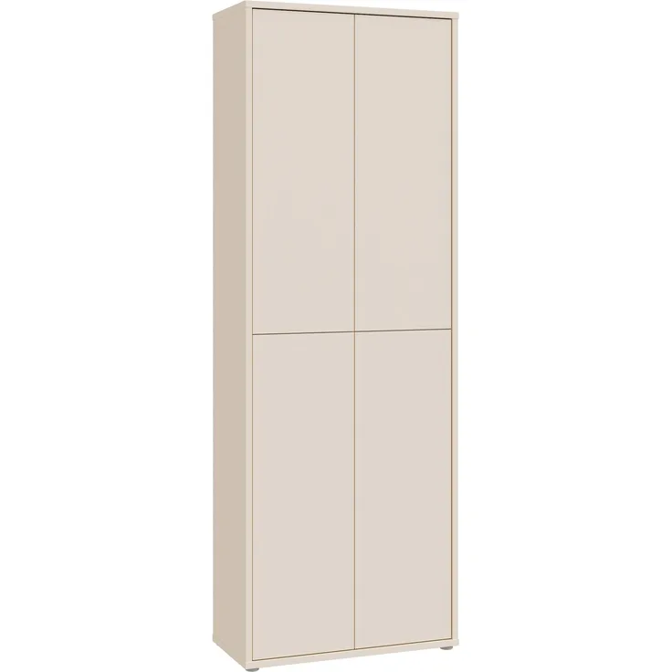 Schuhschrank >ALICE SPRINGS< 4 Türen, push to open, sandfarbig - 74,5x191,9x34,9cm (BxHxT)