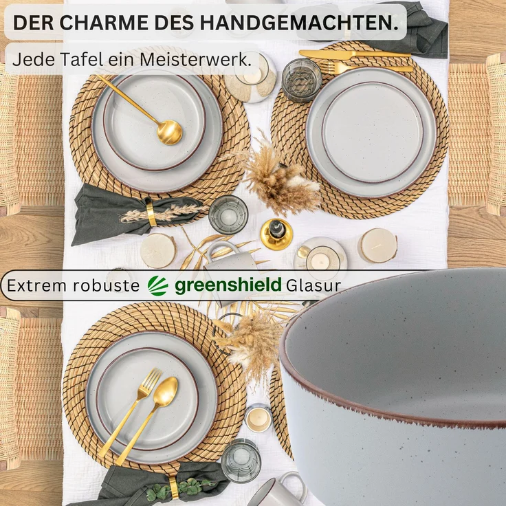 SÄNGER Steingut Schalen Bombay Stone 4 teilig – Bild 3