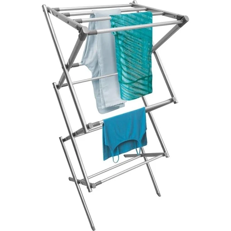 mDesign Turmwäscheständer Wäscheständer Standtrockner Metall Silber/Grau – Bild 6