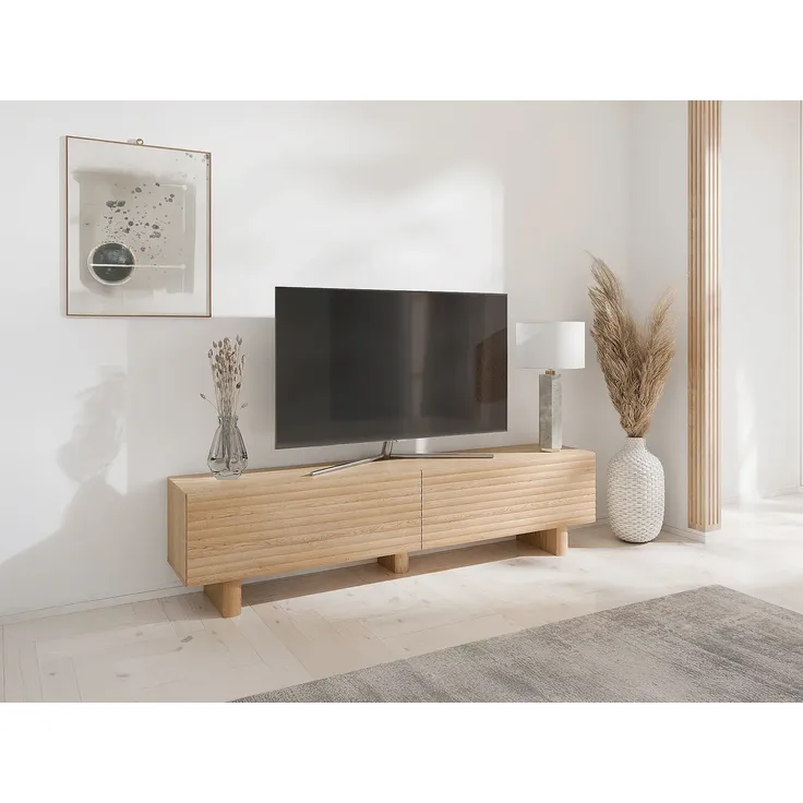 Vente-unique - LUDIMA TV Möbel Holz, Platte Beige - B 36,8 cm x H 46,1 cm x L 180 cm