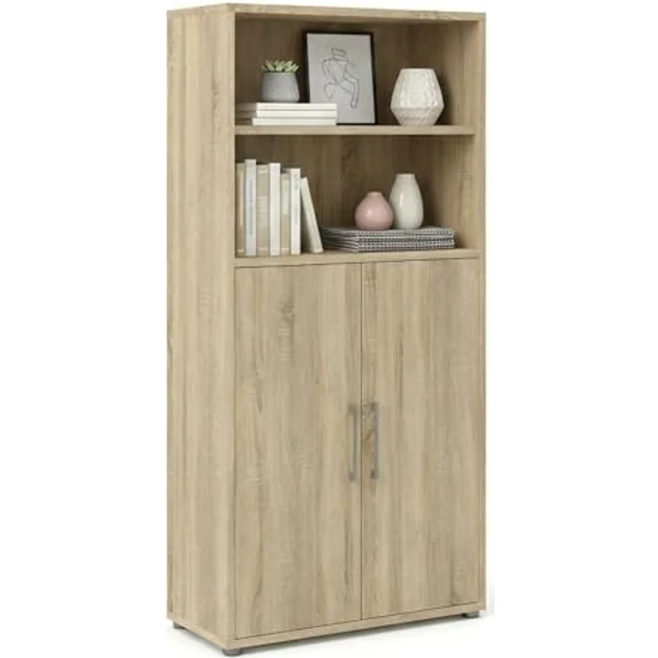 Dmora - Kommode Louna, Wohnzimmerbuffet, Wohnzimmer-Sideboard, Moderne Küchen-Speisekammer, 89x40 h186 cm, Eiche – Bild 4