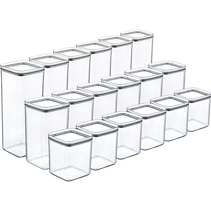 Centi Vorratsdose Vorratsdosen luftdicht stapelbar transparent, Kunststoff, (18er-Set)