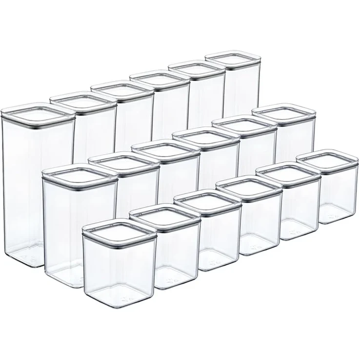 Centi Vorratsdose Vorratsdosen luftdicht stapelbar transparent, Kunststoff, (18er-Set) – Bild 1