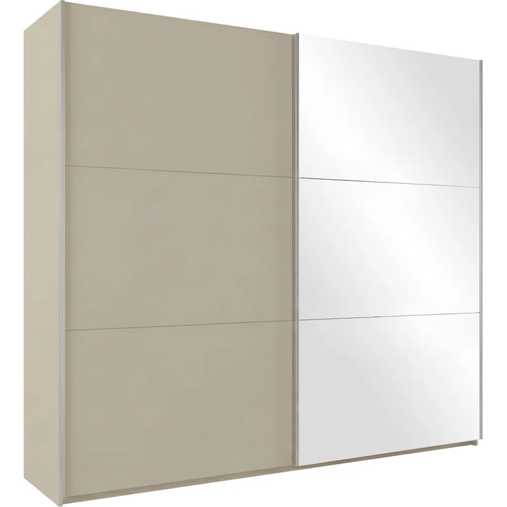Mirjan24 Kleiderschrank Magnus 225 (Farbe: Sandbeige / Sandbeige + Spiegel), 244 x 65 x 225 cm – Bild 1