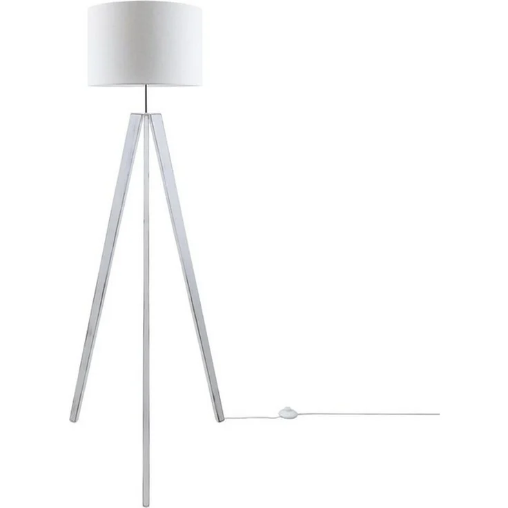 Paco Home Stehlampe Canvas uni Color, ohne Leuchtmittel, Stehlampe Vintage Fuß LED Lampe Wohnzimmer Skandinavischer Stil E27 – Bild 4