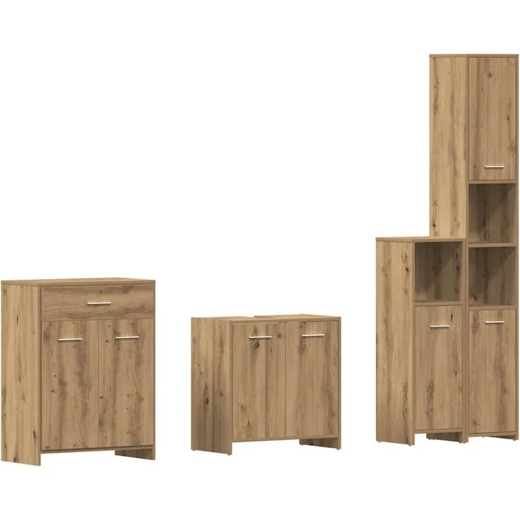 vidaXL 4-tlg. Badmöbel-Set Artisan-Eiche Holzwerkstoff 3328942 – Bild 2
