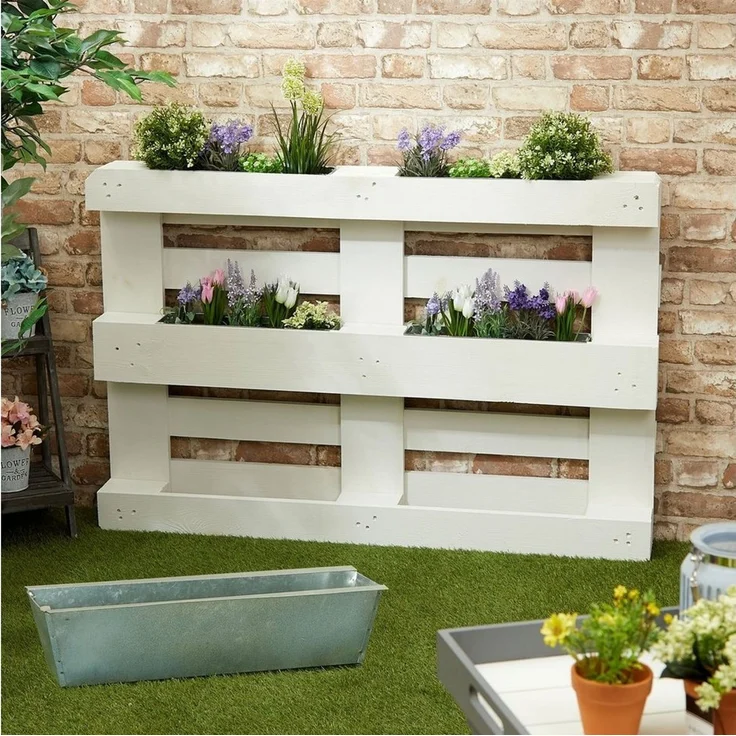 CEPEWA Pflanzkübel Pflanzkasten 6er Set aus Zink für Europaletten Paletten 38x13x9 – Bild 3