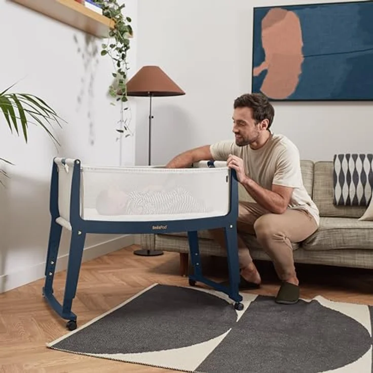 SnuzPod Studio Co-sleeper - London Navy Blau dunke – Bild 7