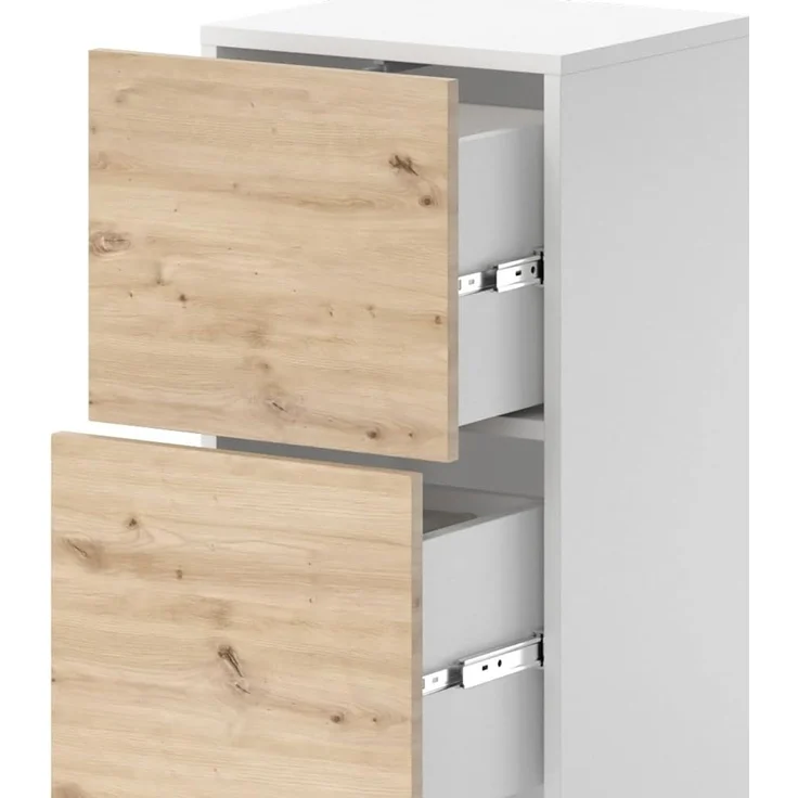 Midischrank Alf Weiß 35 x 92 cm mit 2 Schubladen Vicco – Bild 6