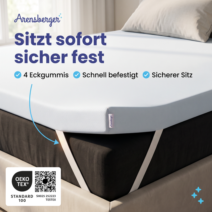 Arensberger Matratzen Topper ESSENCE, 160x200cm, Gelschaum Matratzentopper, waschbarer Bezug, geeignet für Federkern & Schaumstoff Matratzen, Höhe 5cm – Bild 5