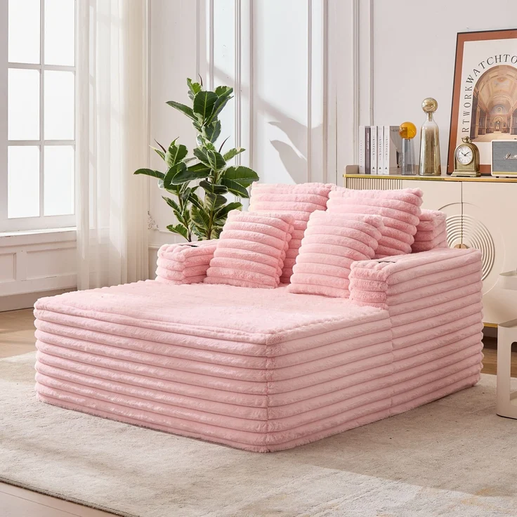 ZUBALIYA SchlafSofa mit breiten Armlehnen, ohne aufwendige Montage, für Wohnzimmer und Apartments, mit stabilem Untergestell – Bild 2