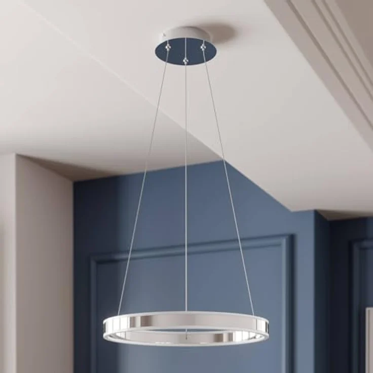 Lucande LED-Pendelleuchte Lyani, Ø 50 cm, chrom, dimmbar mit hoher Leuchtkraft und 3-stufiger Helligkeitsregulierung – Bild 4