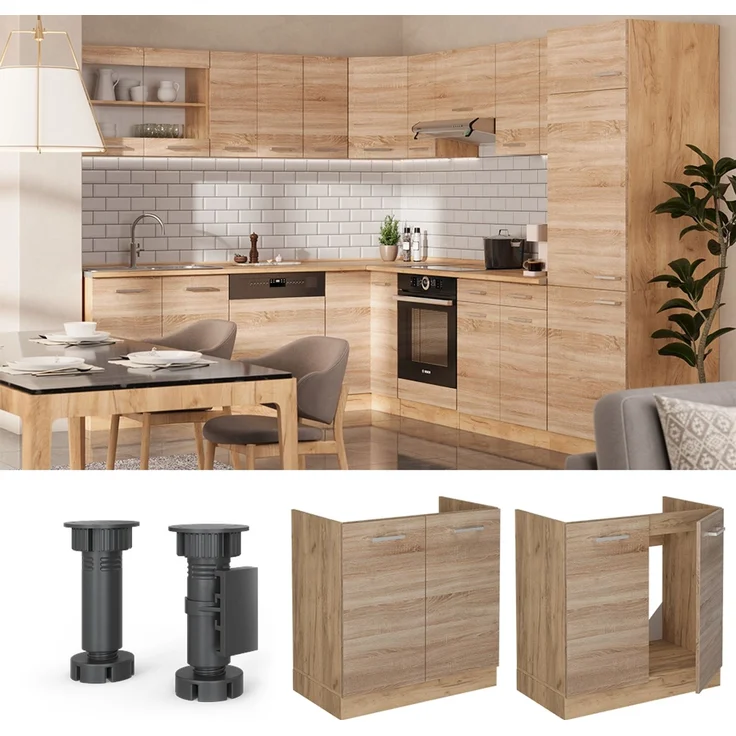 Spülenunterschrank R-Line Sonoma 80 cm , AP Anthrazit Vicco – Bild 4