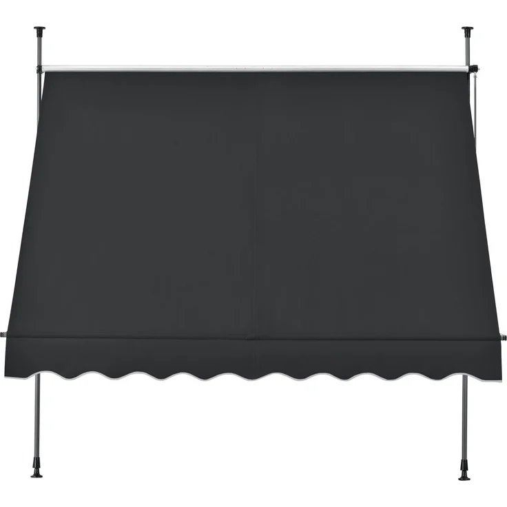 Klemmmarkise Stem 150x120x220-309 cm Schwarz [pro. tec] – Bild 4