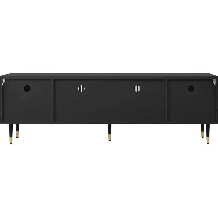 TV-Schrank aus MDF mit 4 Türen & Kabelmanagement, 170x36x54 cm, Schwarz – Bild 9