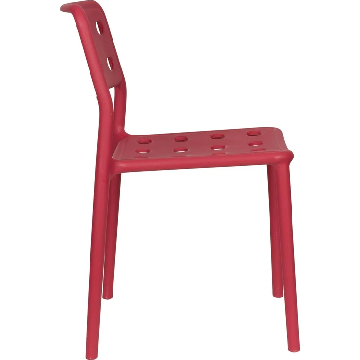 Gartenstuhl Serra im 4er-Set, Rot aus Kunststoff für Balkon & Terrasse 45,5x53x80 cm – Bild 6